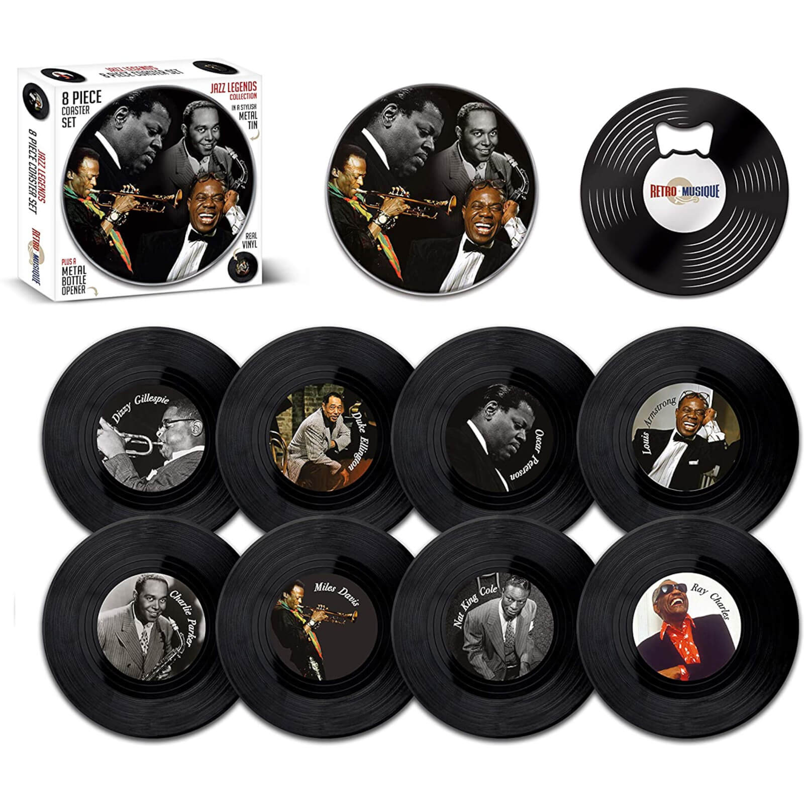 

Ensemble de dessous de verre 8 pièces Jazz Legends