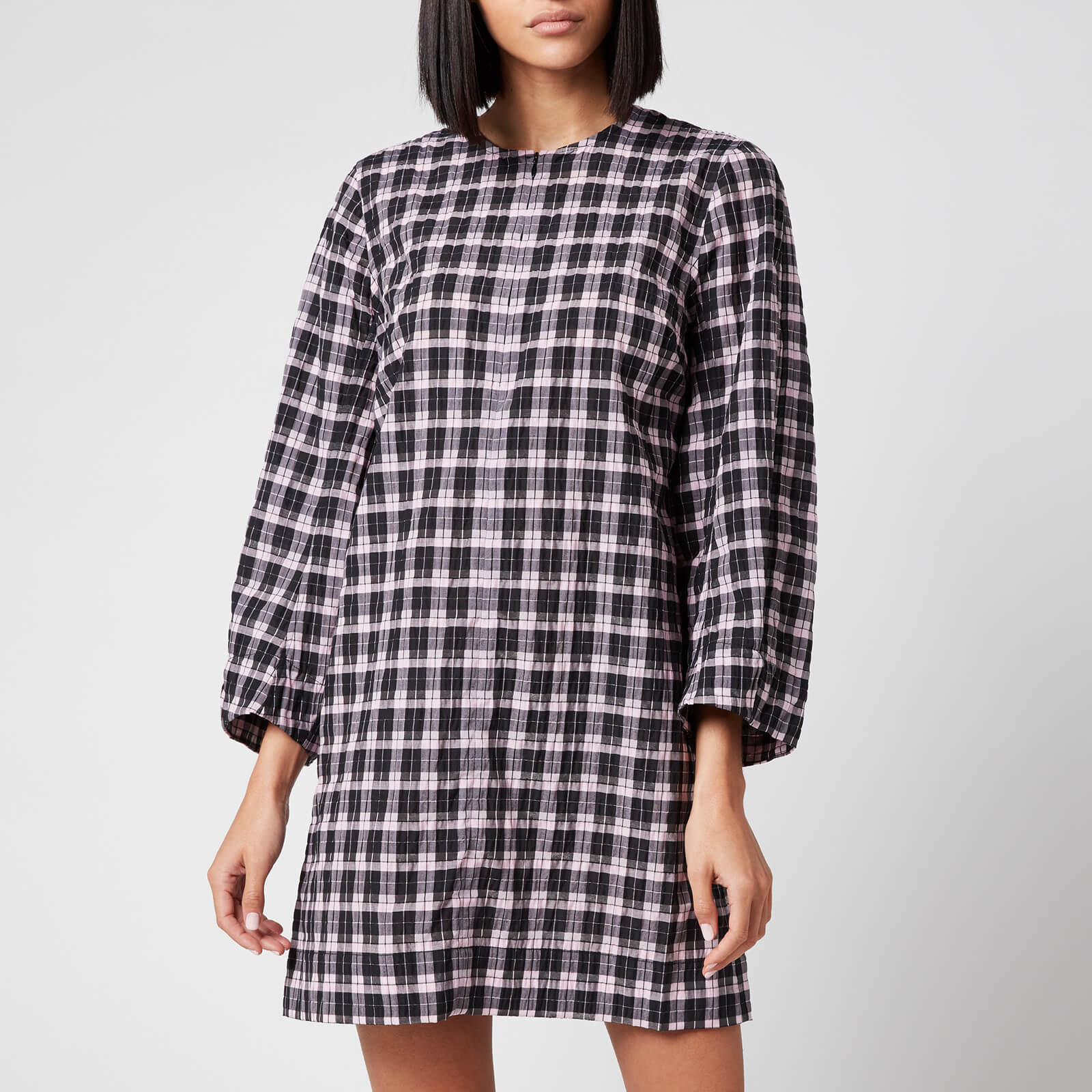 Ganni Women's Seersuker Check Dress - Sweet Lilac - EU 34/UK 6