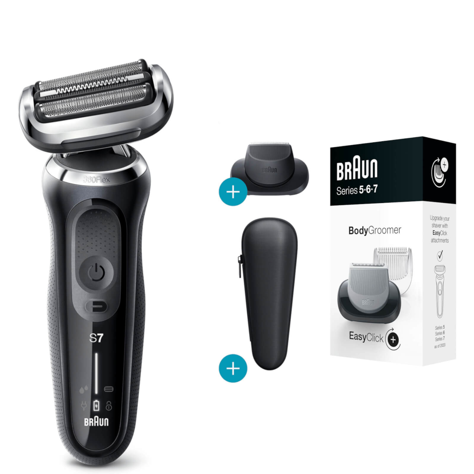 Braun Series 7 Electric Shaver with Precision Trimmer and Body Groomer Bundle