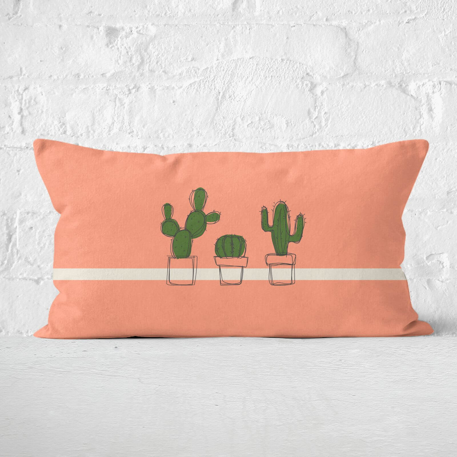 Cute Cactus Plants Rectangular Cushion - 30x50cm - Soft Touch