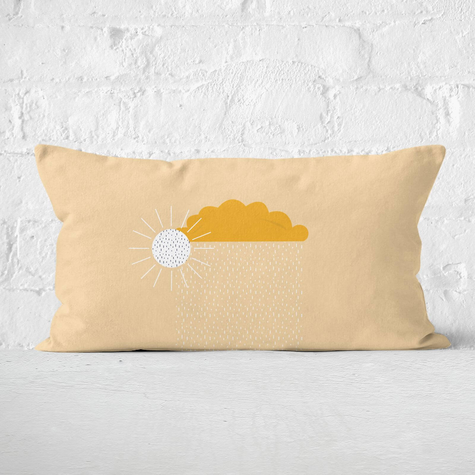 Sunny Rain Cloud Rectangular Cushion - 30x50cm - Soft Touch