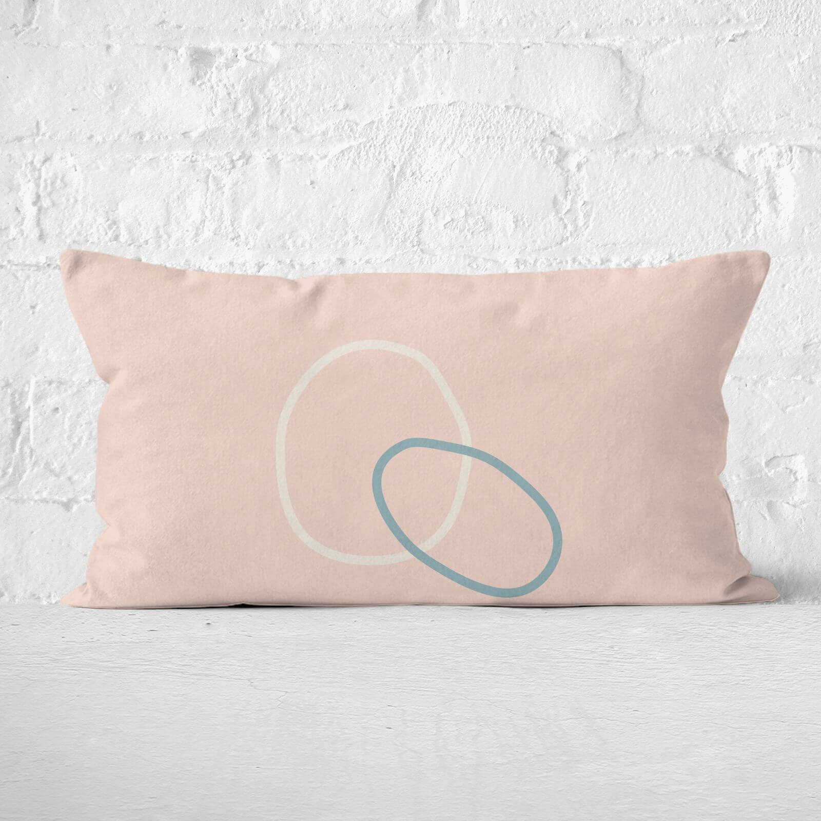 Circle Outline Rectangular Cushion - 30x50cm - Soft Touch