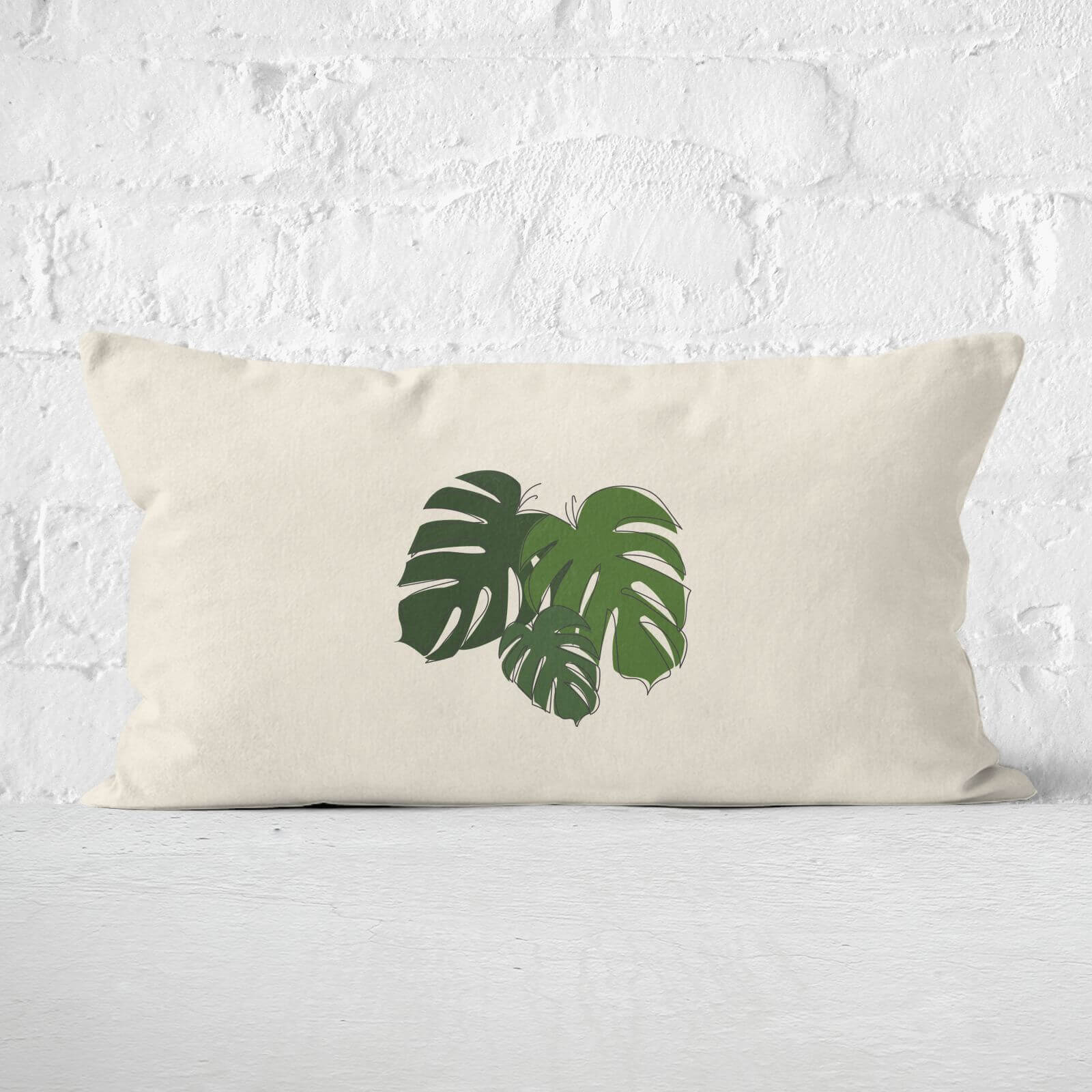 Cheese Plant Leaf Mix Rectangular Cushion - 30x50cm - Soft Touch