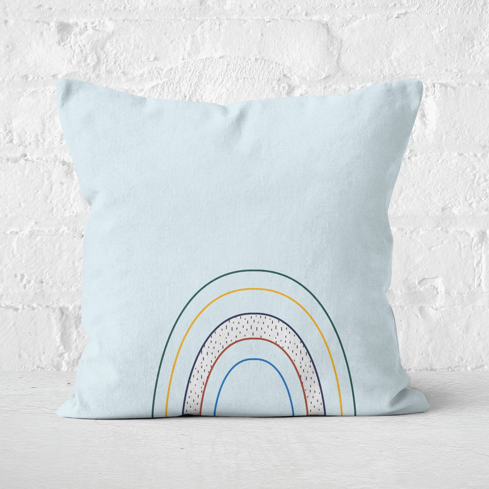 Double Abstract Rainbow Square Cushion - 60x60cm - Soft Touch