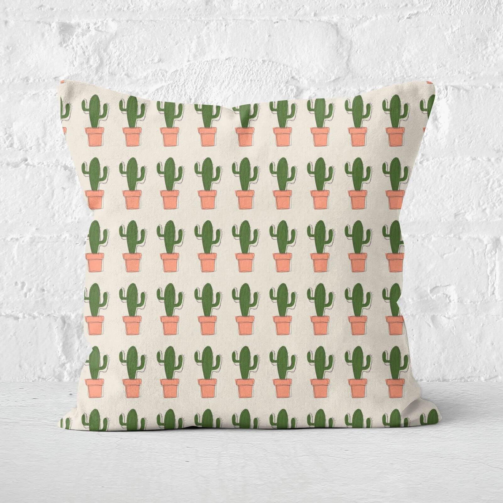Spiky Cactus Repeat Square Cushion - 60x60cm - Soft Touch