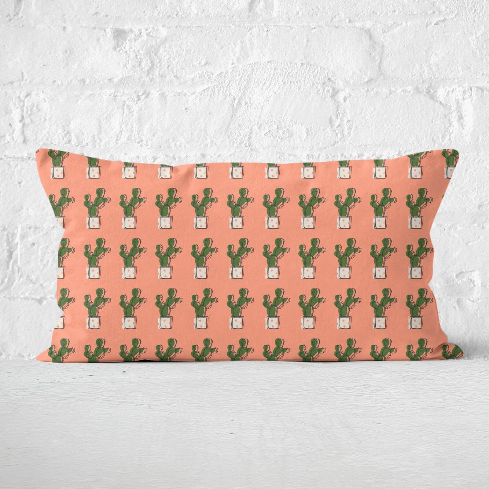 Cute Cactus Polka Rectangular Cushion - 30x50cm - Soft Touch