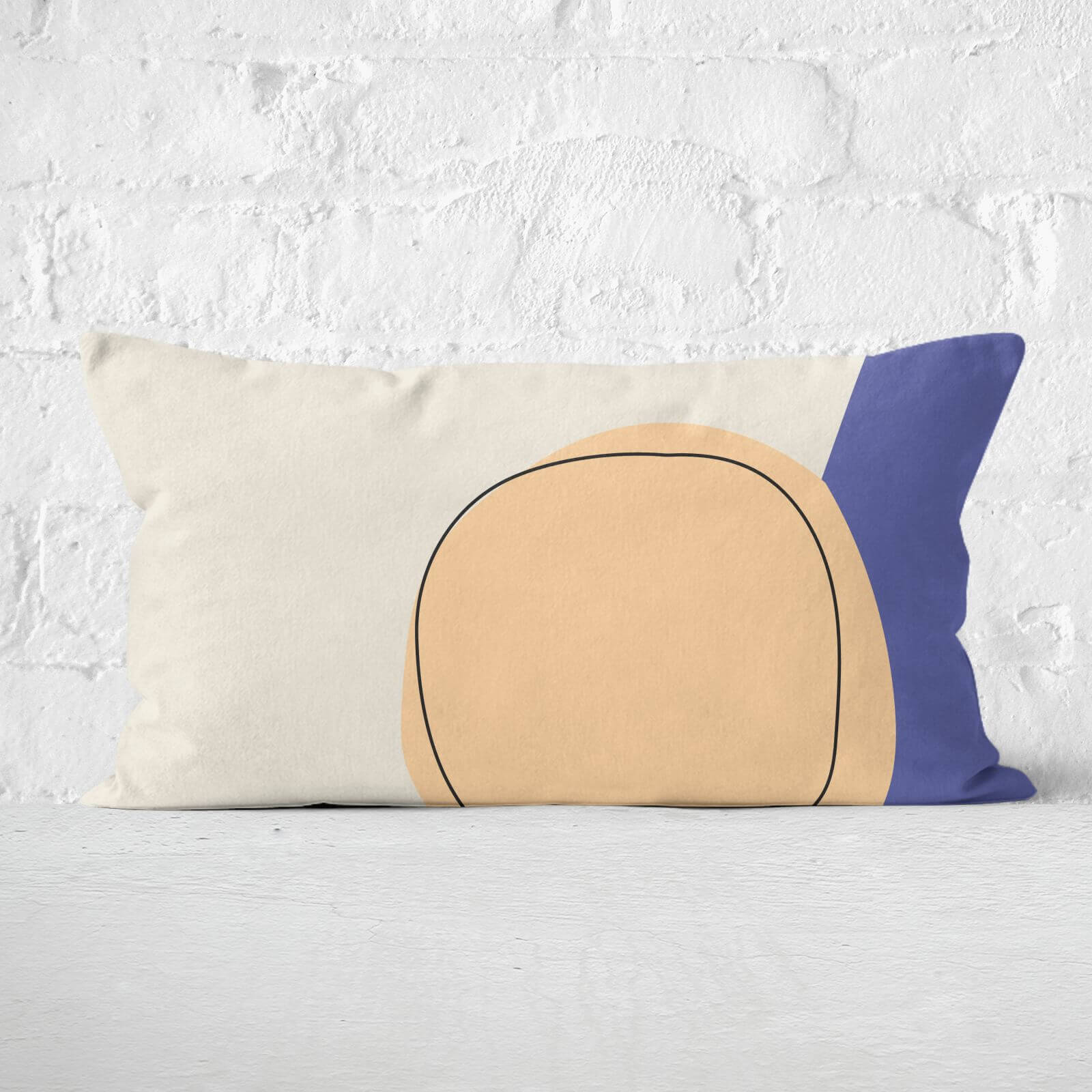 Circular Abstract Rectangular Cushion - 30x50cm - Soft Touch