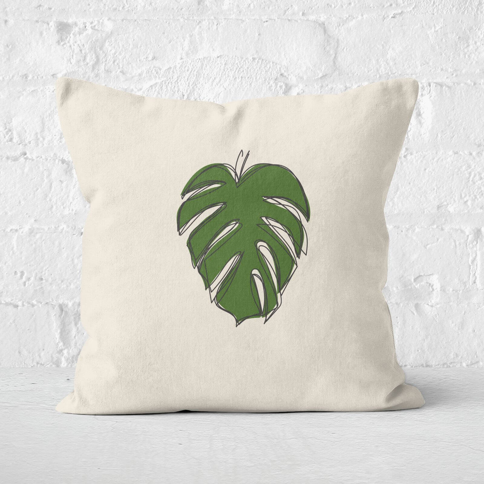 Cheese Plant Leaf Square Cushion - 50x50cm - Soft Touch