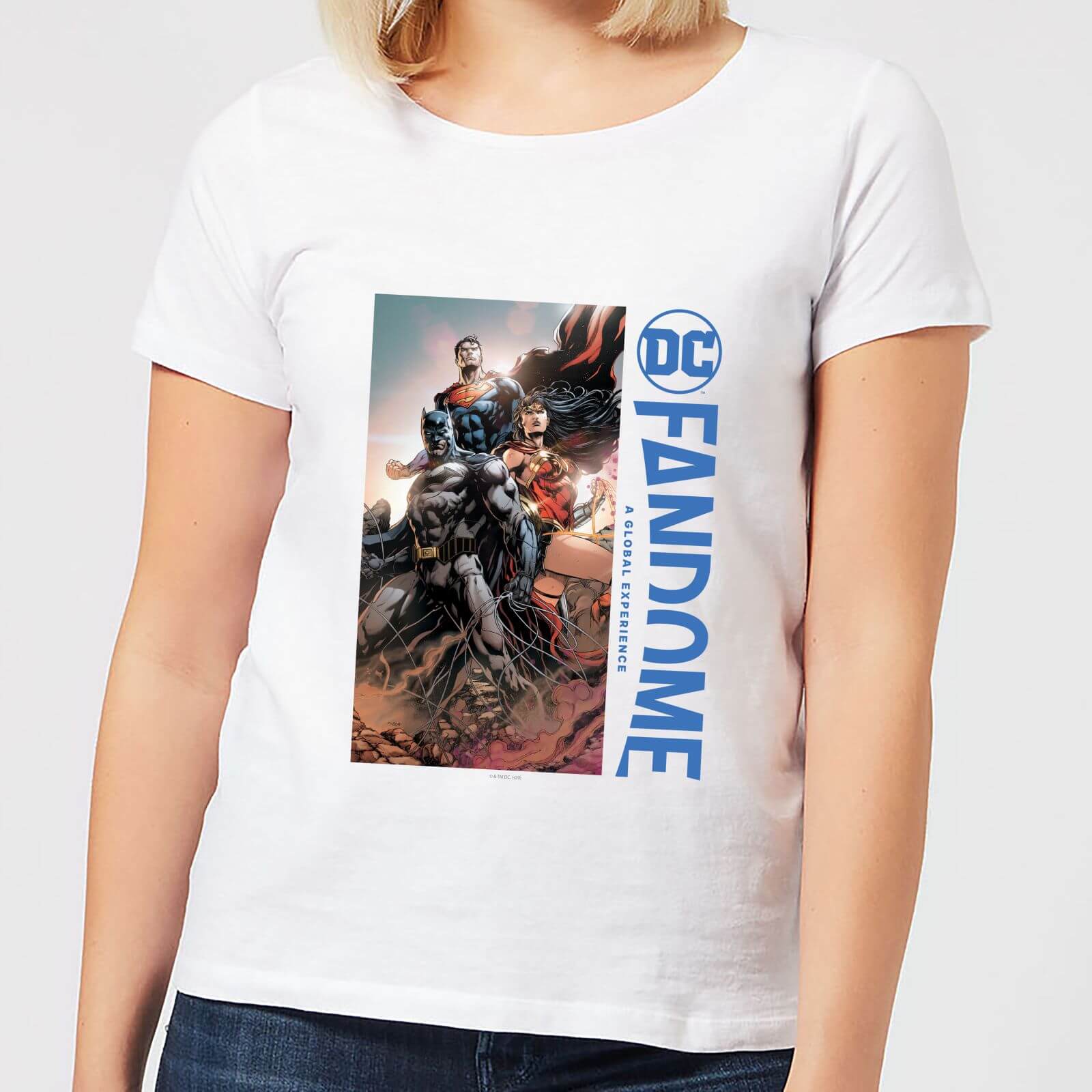 

DC Fandome Batman, Wonderwoman, Superman Women's T-Shirt - White - L