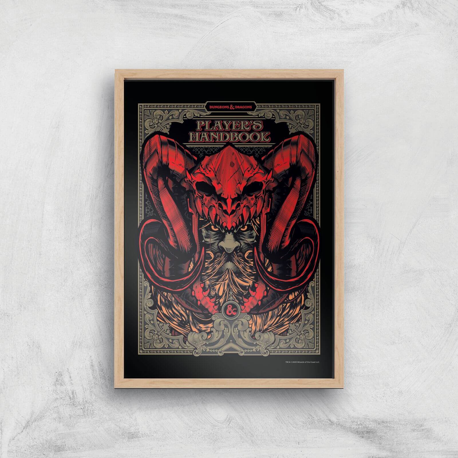 

Donjons & Dragons Players Handbook Giclee Art Print - A4 - Wooden Frame