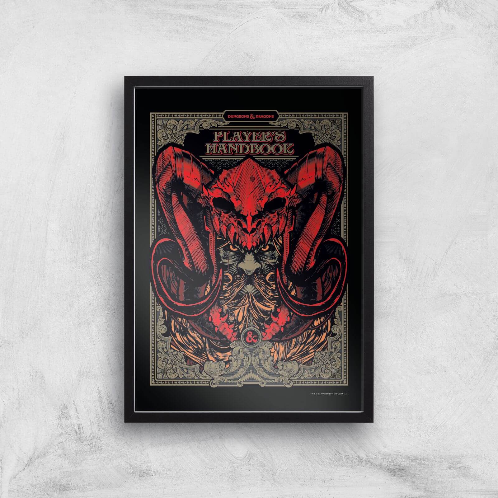 Dungeons & Dragons Players Handbook Giclee Art Print - A4 - Black Frame