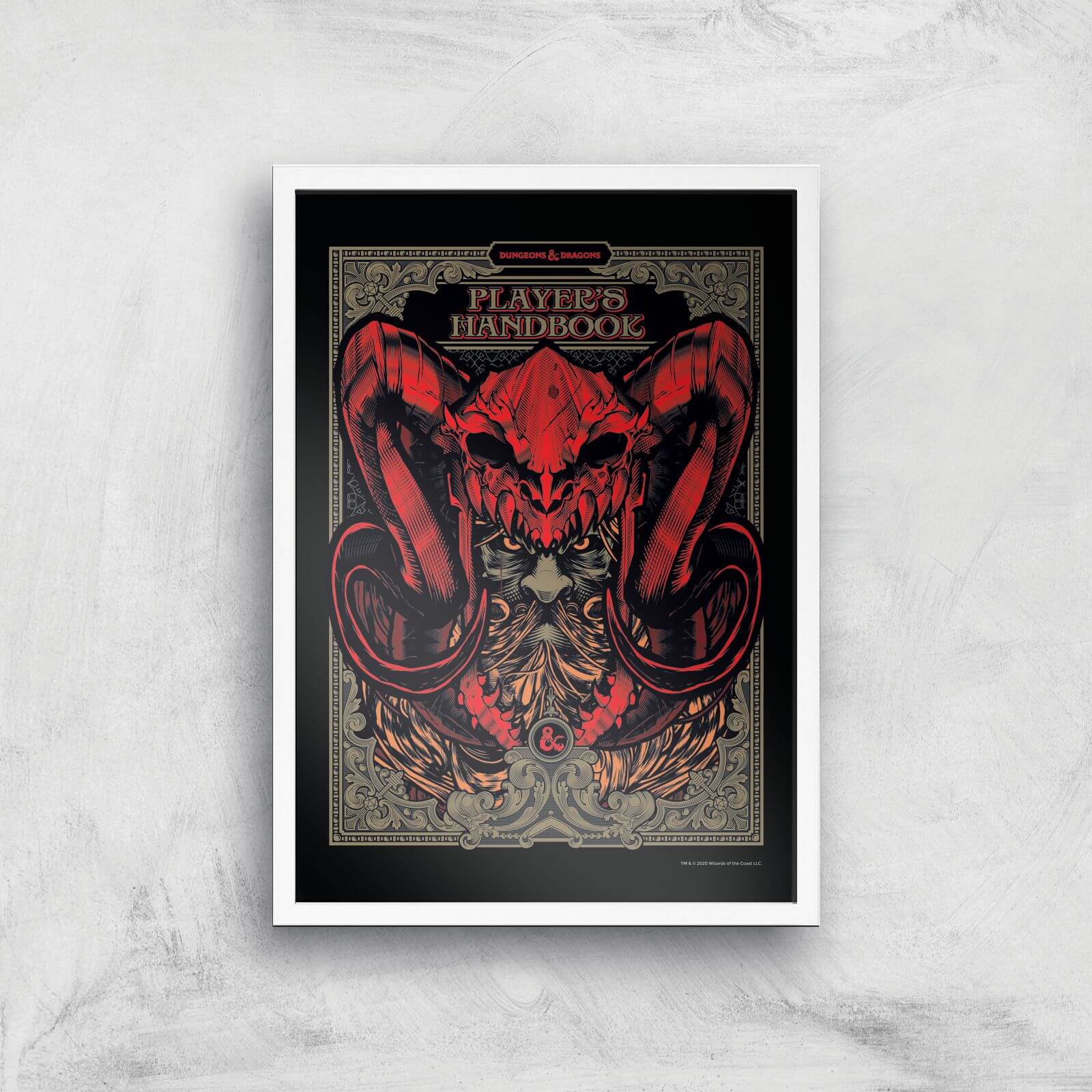 Donjons & Dragons Players Handbook Giclee Art Print - A3 - White Frame