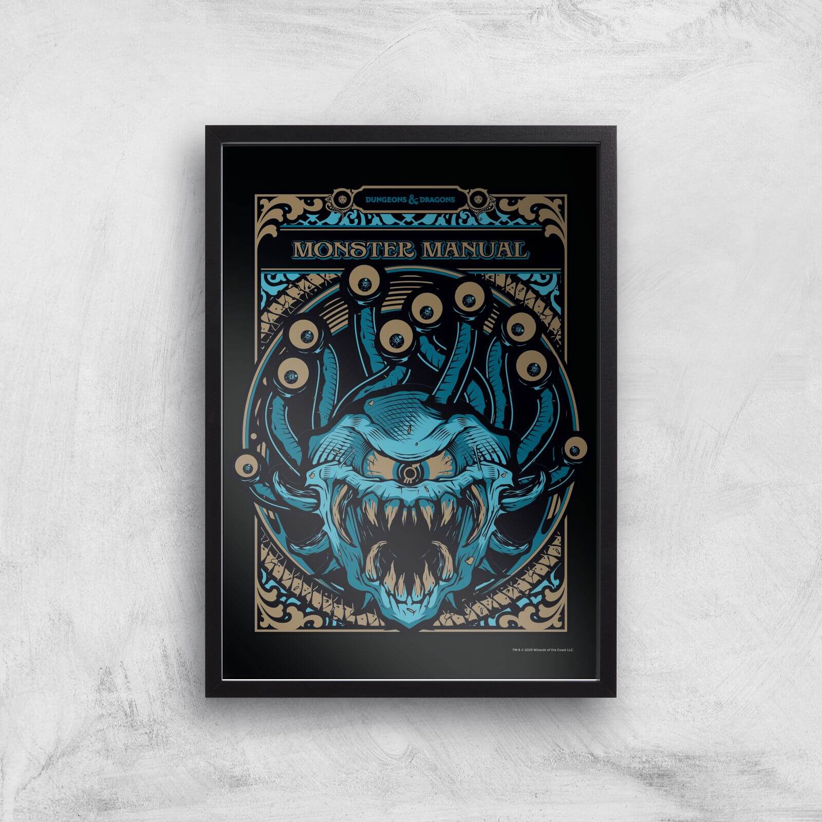 Donjons & Dragons Monster Manual Giclee Art Print - A2 - Black Frame
