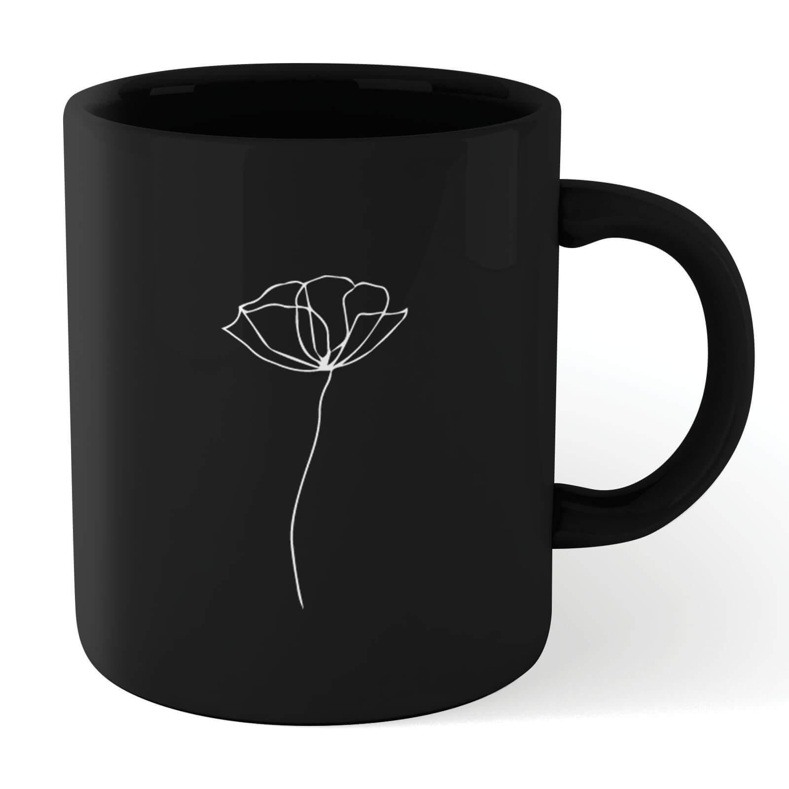Poppy Outline Mug - Black
