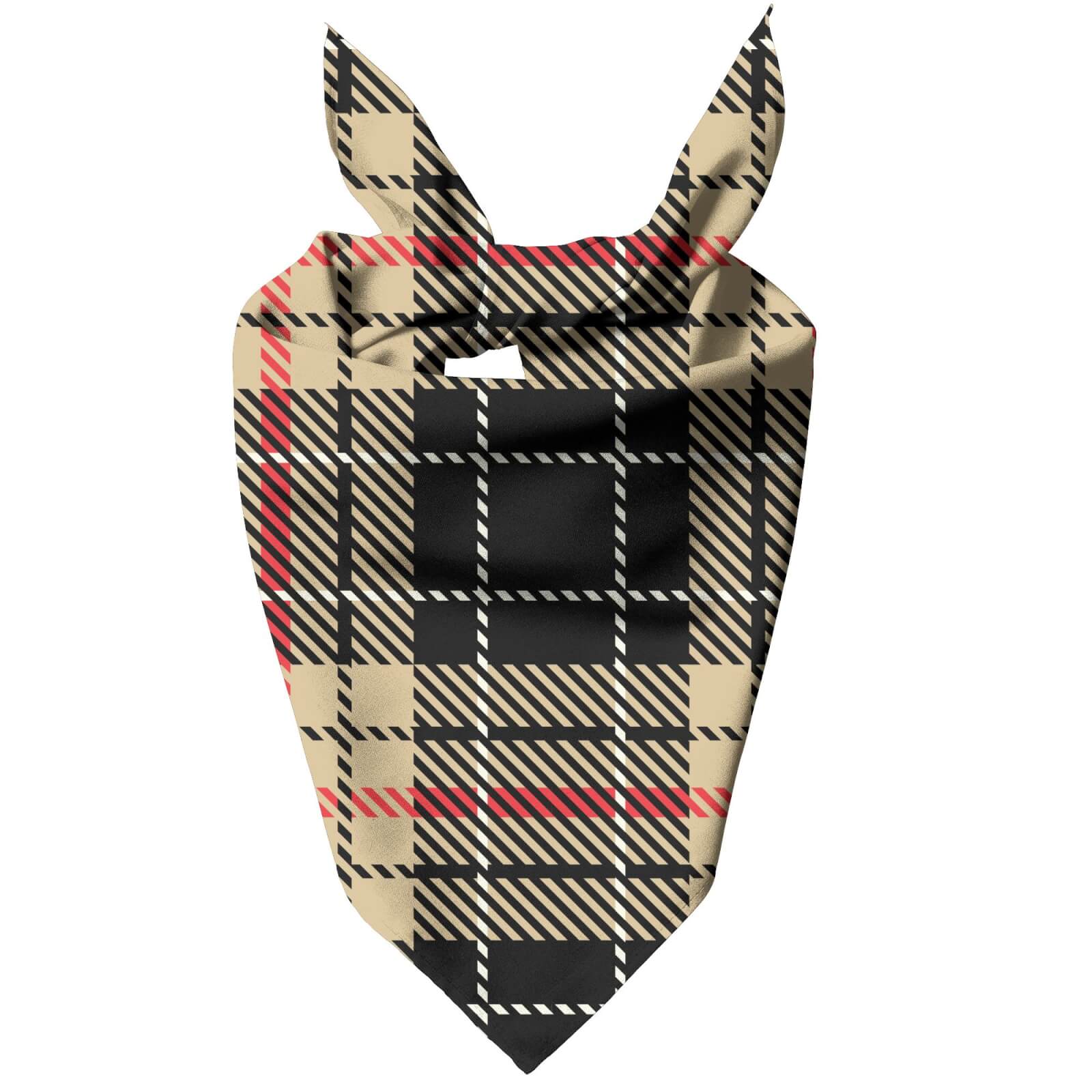 Black, Red & Yellow Tartan Pet Bandana - Large