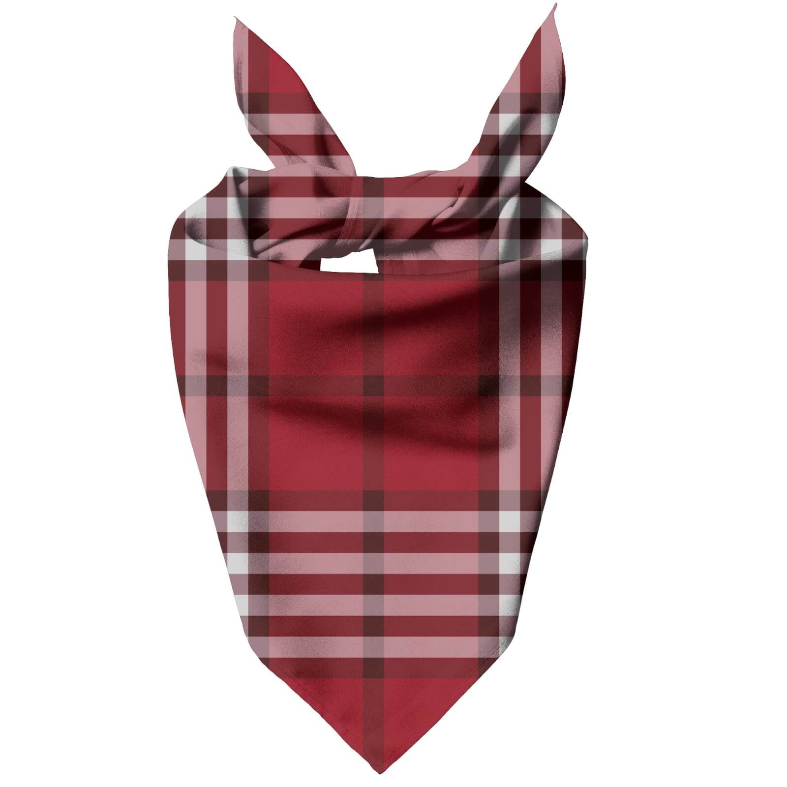 Black, White & Red Multi Tartan Pet Bandana - Large