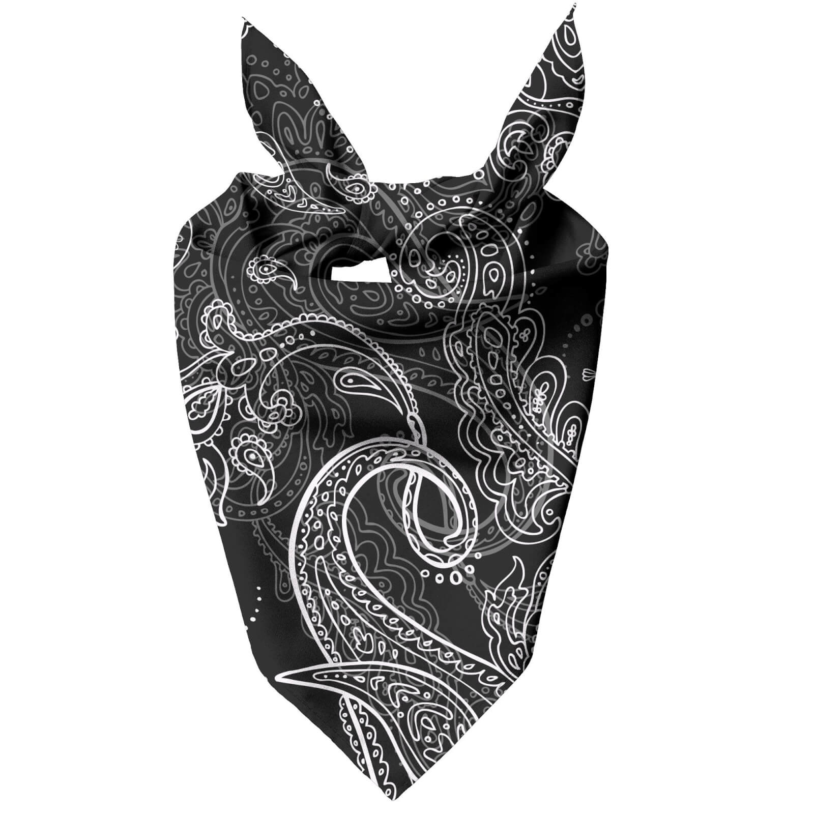 Monochrome Layered Paisley Pet Bandana - Small
