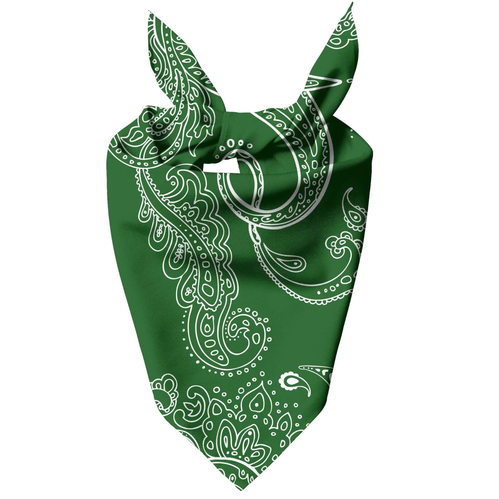 Dark Green Paisley Pet Bandana - Medium