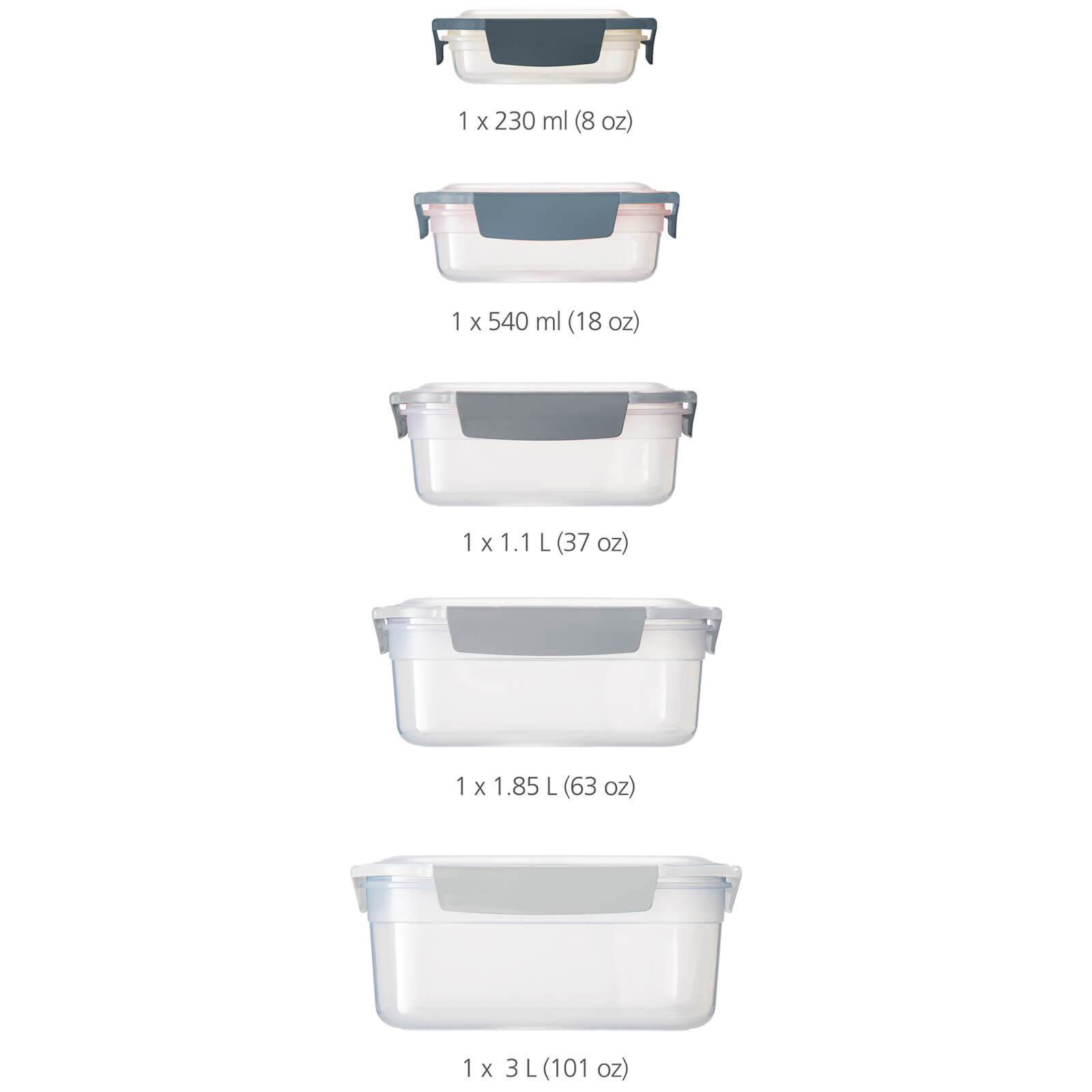 Joseph Joseph Editions Nest Lock Airtight Storage Containers, Set of 5, Sky