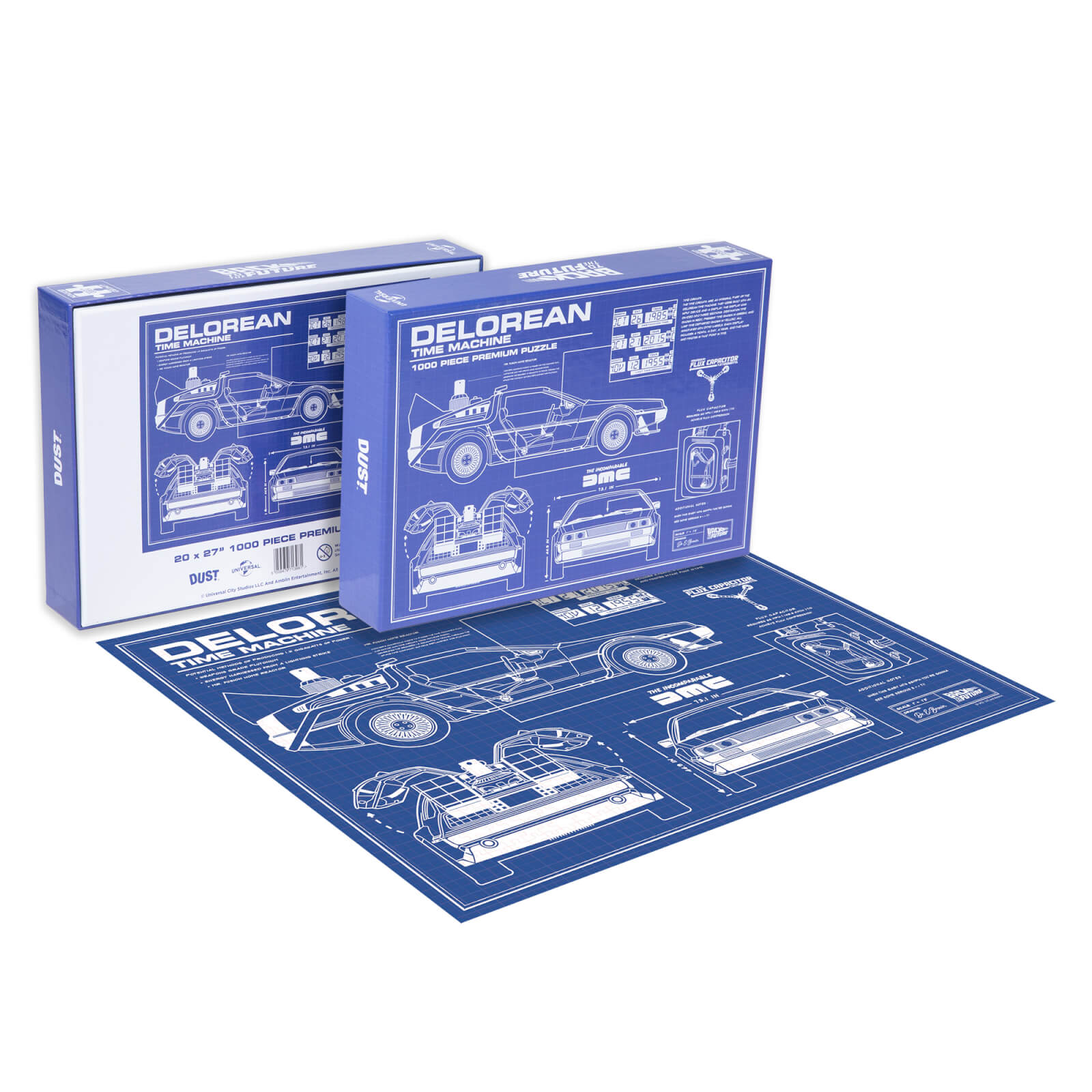 DUST! Back To The Future DeLorean Schematic 1000pc Puzzle - Zavvi Exclusive