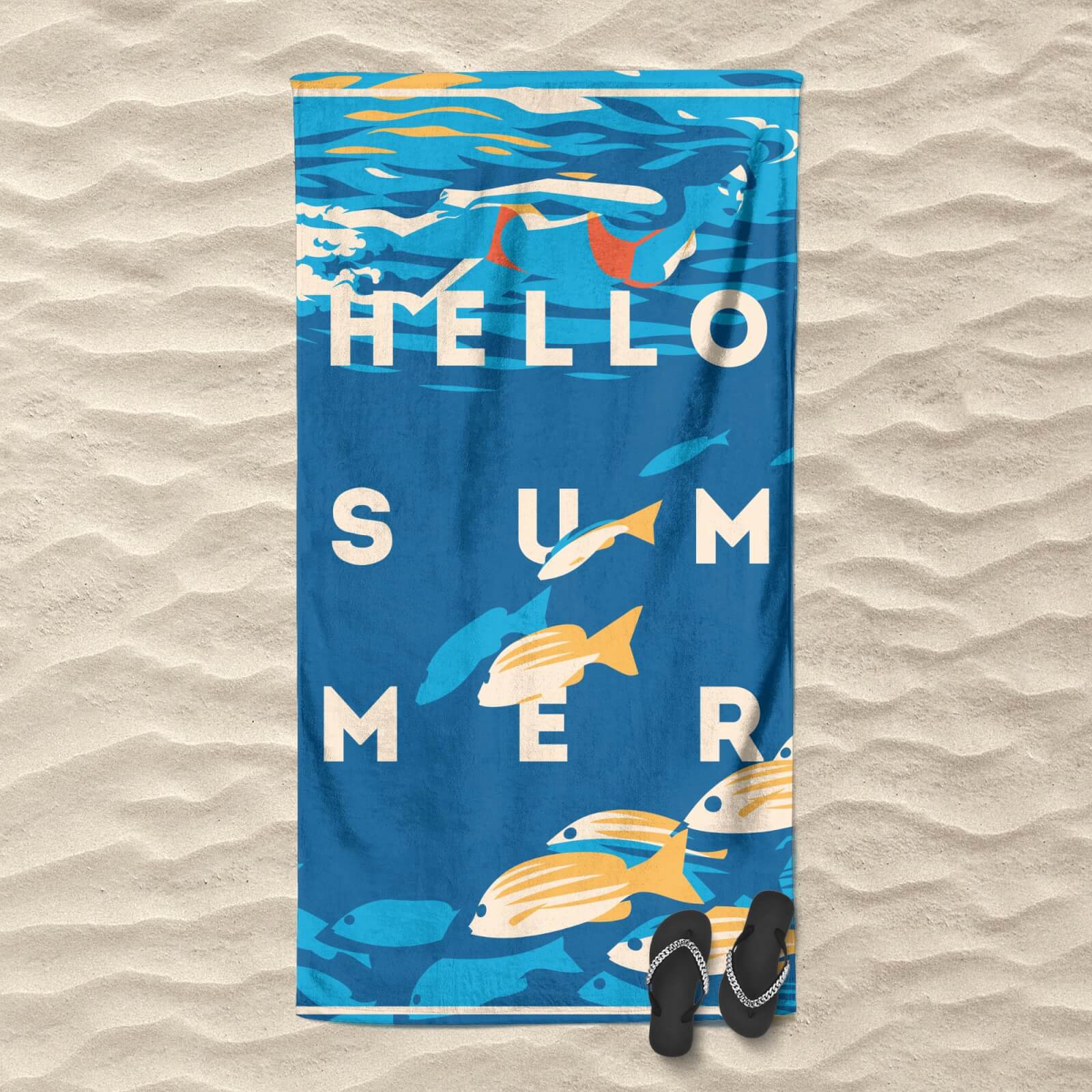Swimming With The Fishes Beach Towel