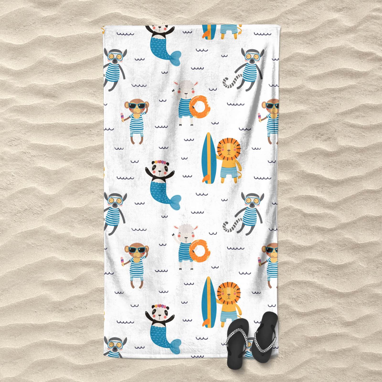 Summer Animals Beach Towel