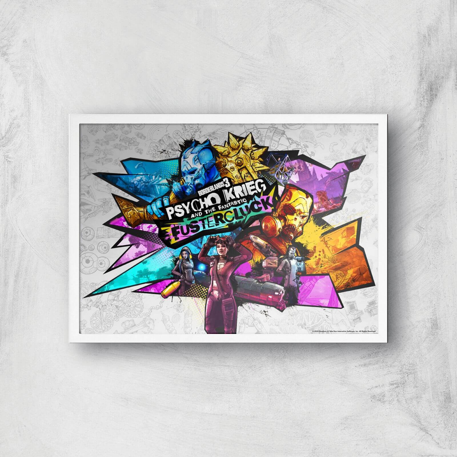 Borderlands 3 Fustercluck Giclee Art Print - A3 - White Frame