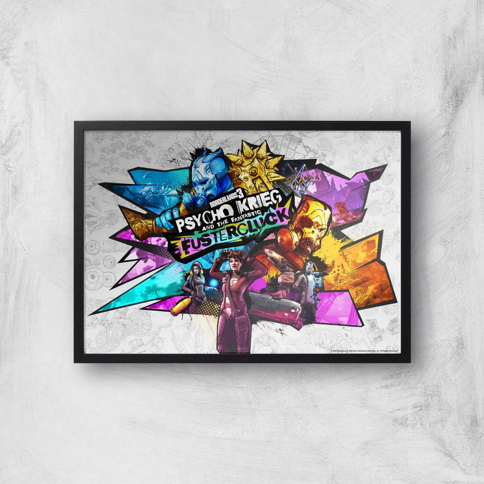 Borderlands 3 Fustercluck Giclee Art Print - A3 - Black Frame