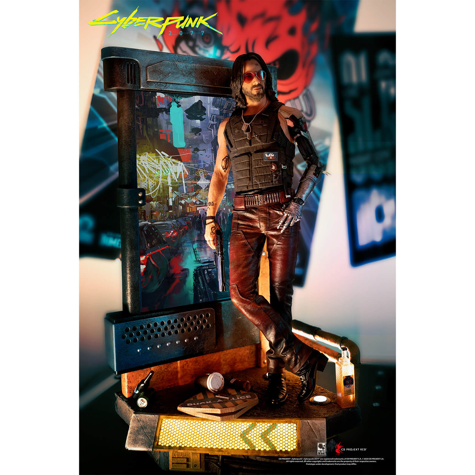 PureArts PureArts CyberPunk 2077: Johnny Silverhand 1/4 Scale Statue (Comes with LCD Screen and Inbuilt Stereo Speakers)