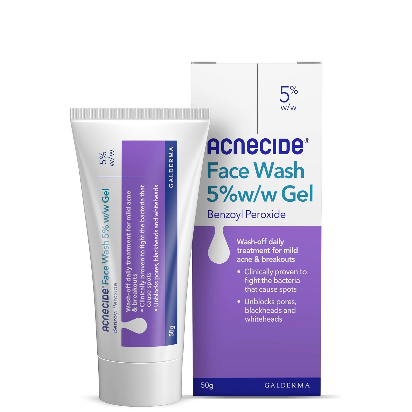 Acnecide Face Wash Spot Treatment With Benzoyl Peroxide 50g