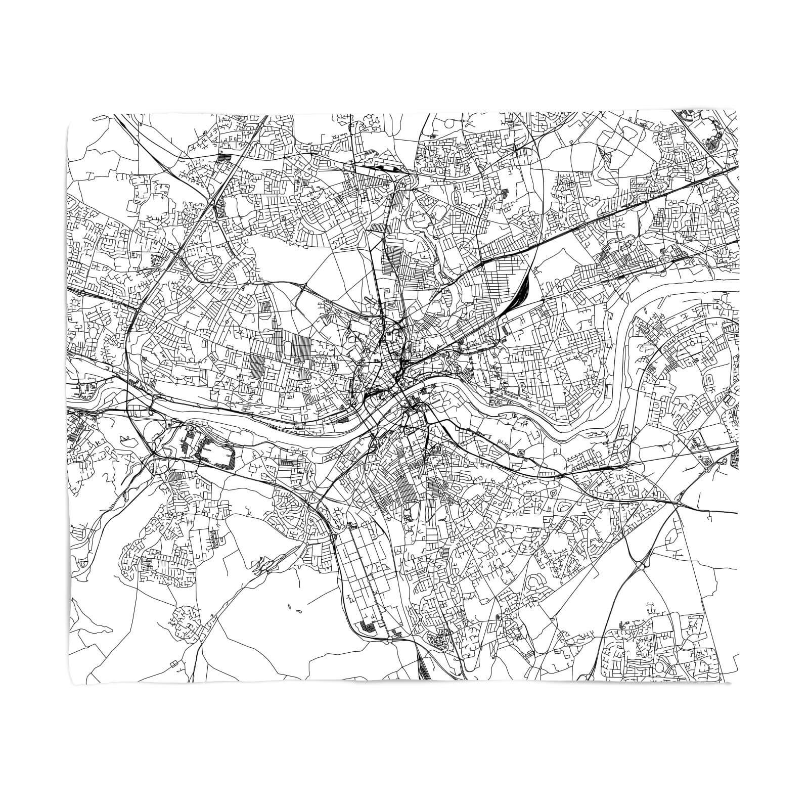 Newcastle City Map Fleece Blanket - Small