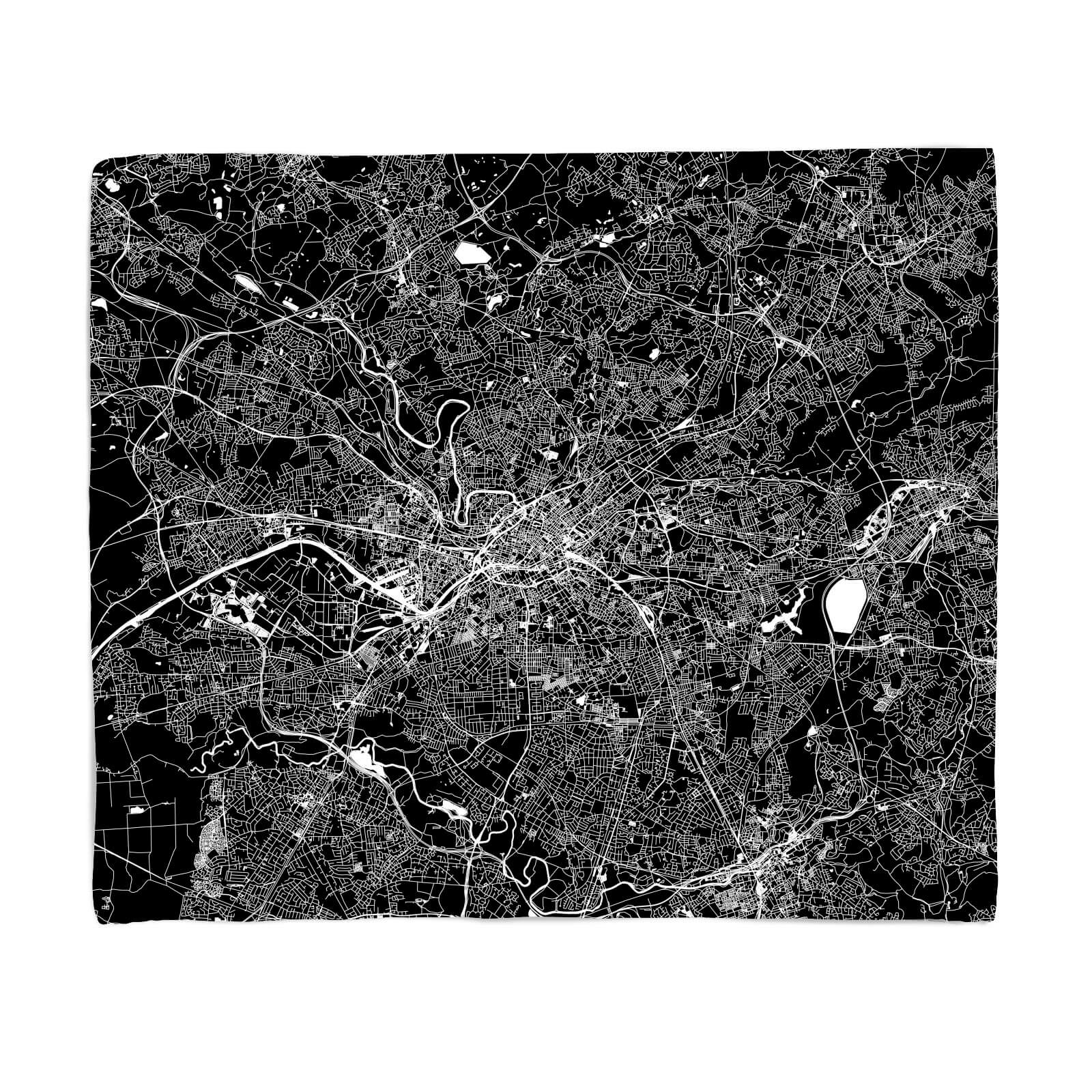 Negative Manchester City Map Fleece Blanket - Small