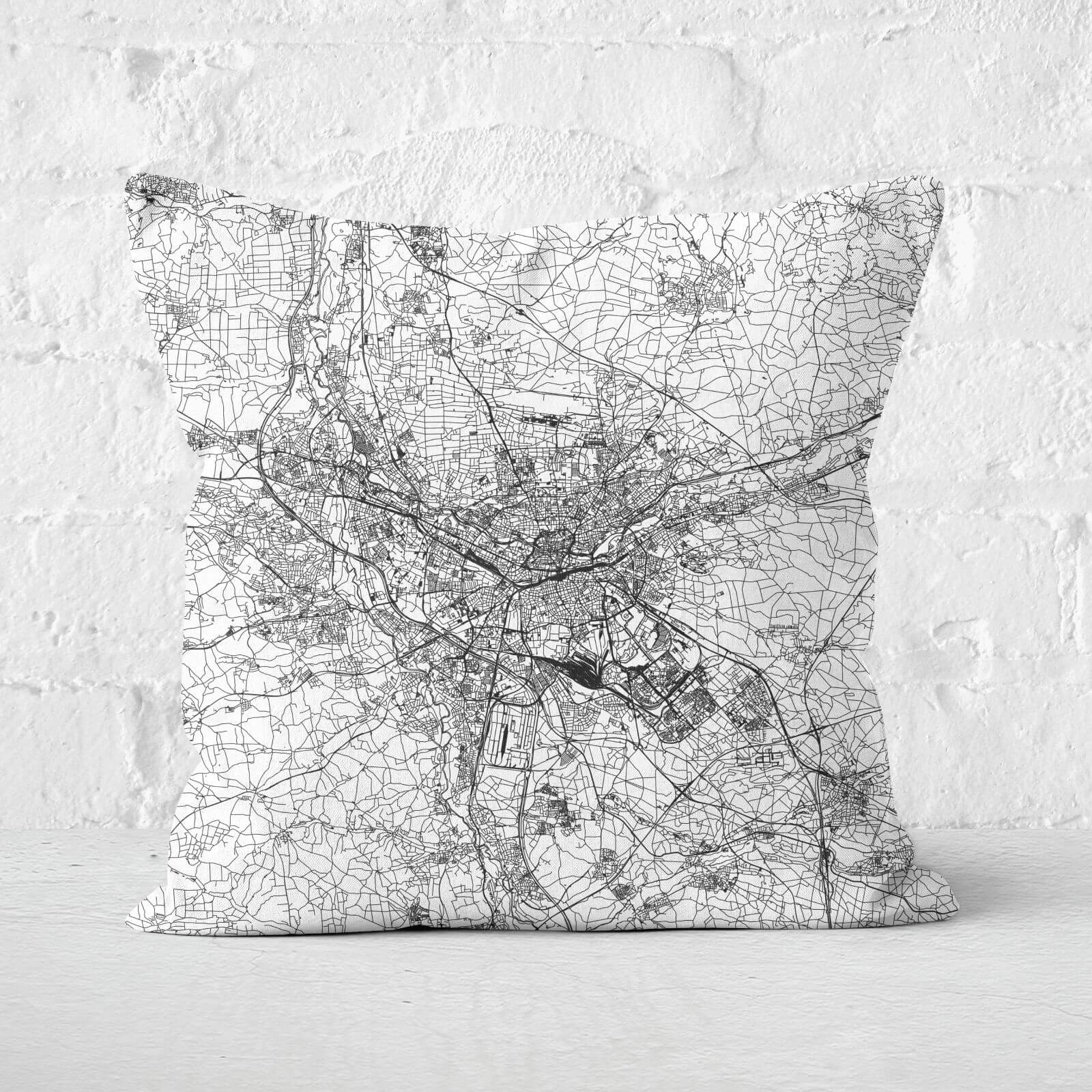 Nuremberg City Map Square Cushion - 60x60cm - Soft Touch