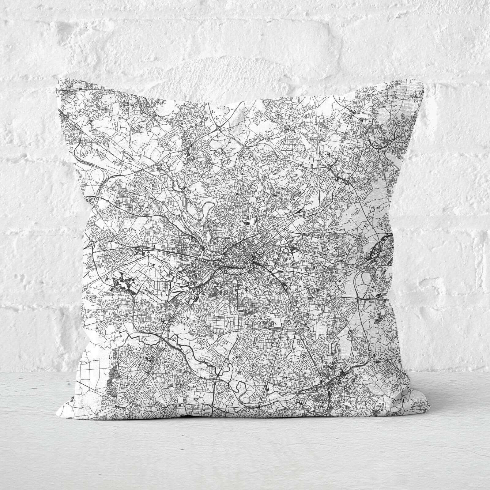 Manchester City Map Square Cushion - 40x40cm - Soft Touch