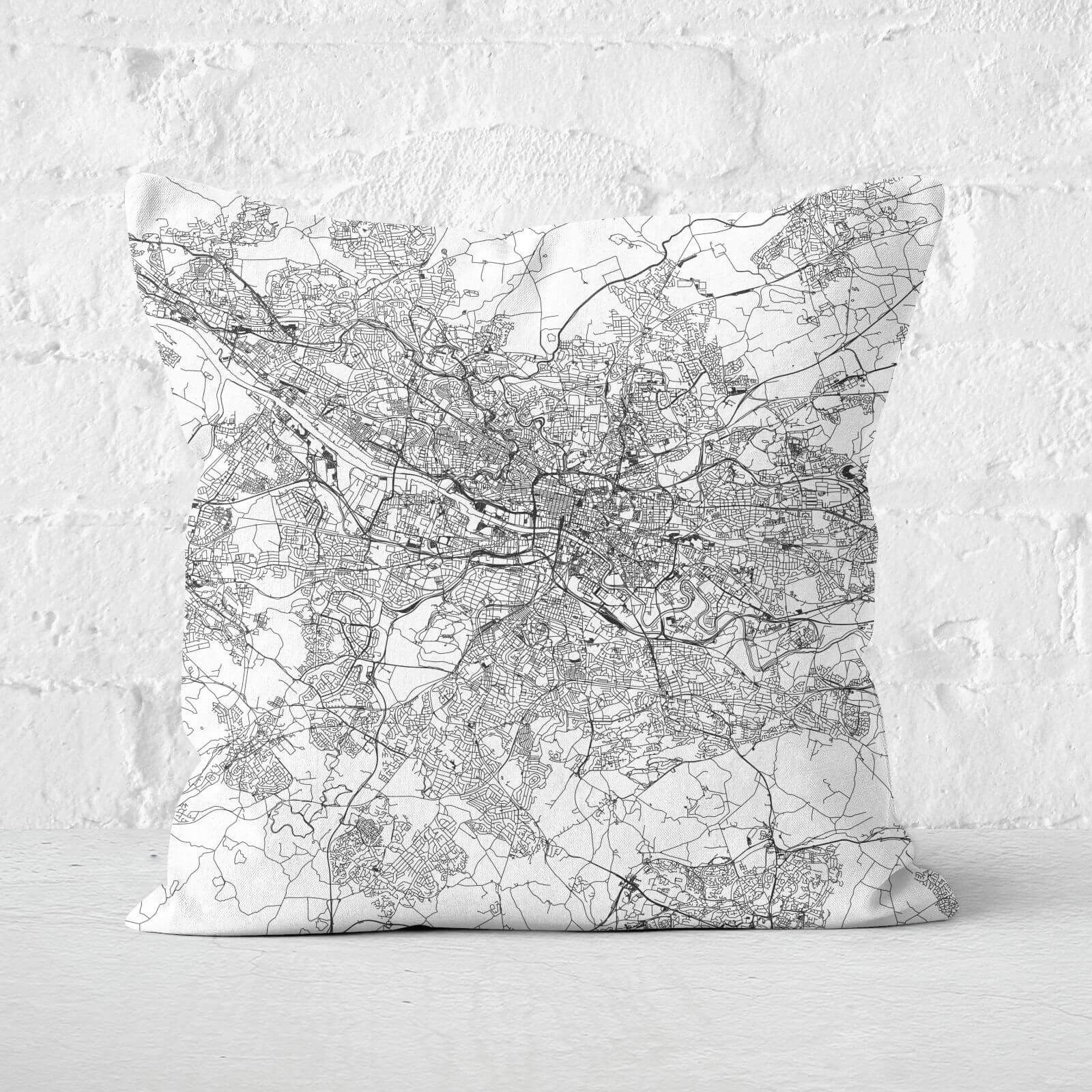 Glasgow City Map Square Cushion - 60x60cm - Soft Touch