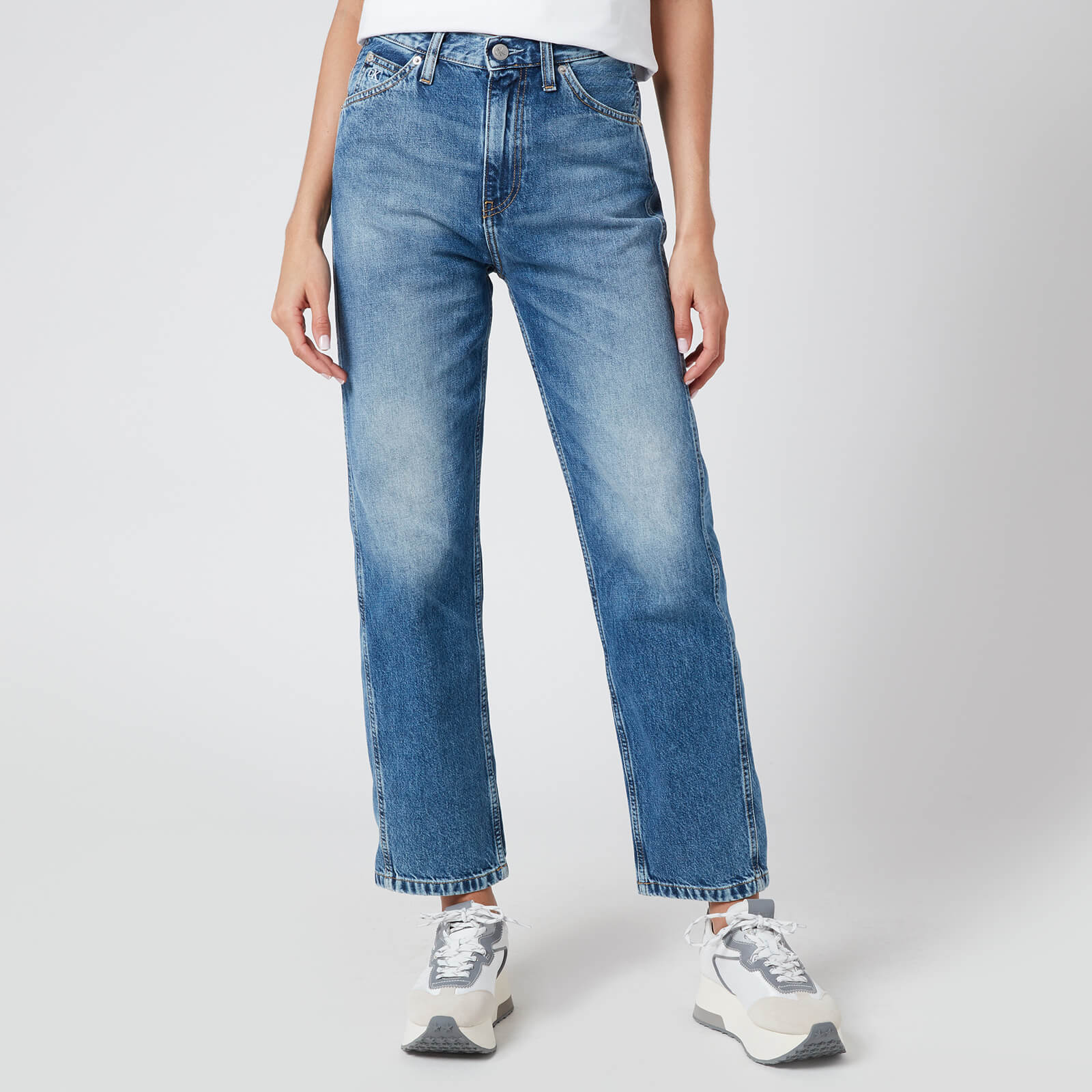 Calvin Klein Jeans Women's High Rise Blue Straight Jeans - Blue - W29