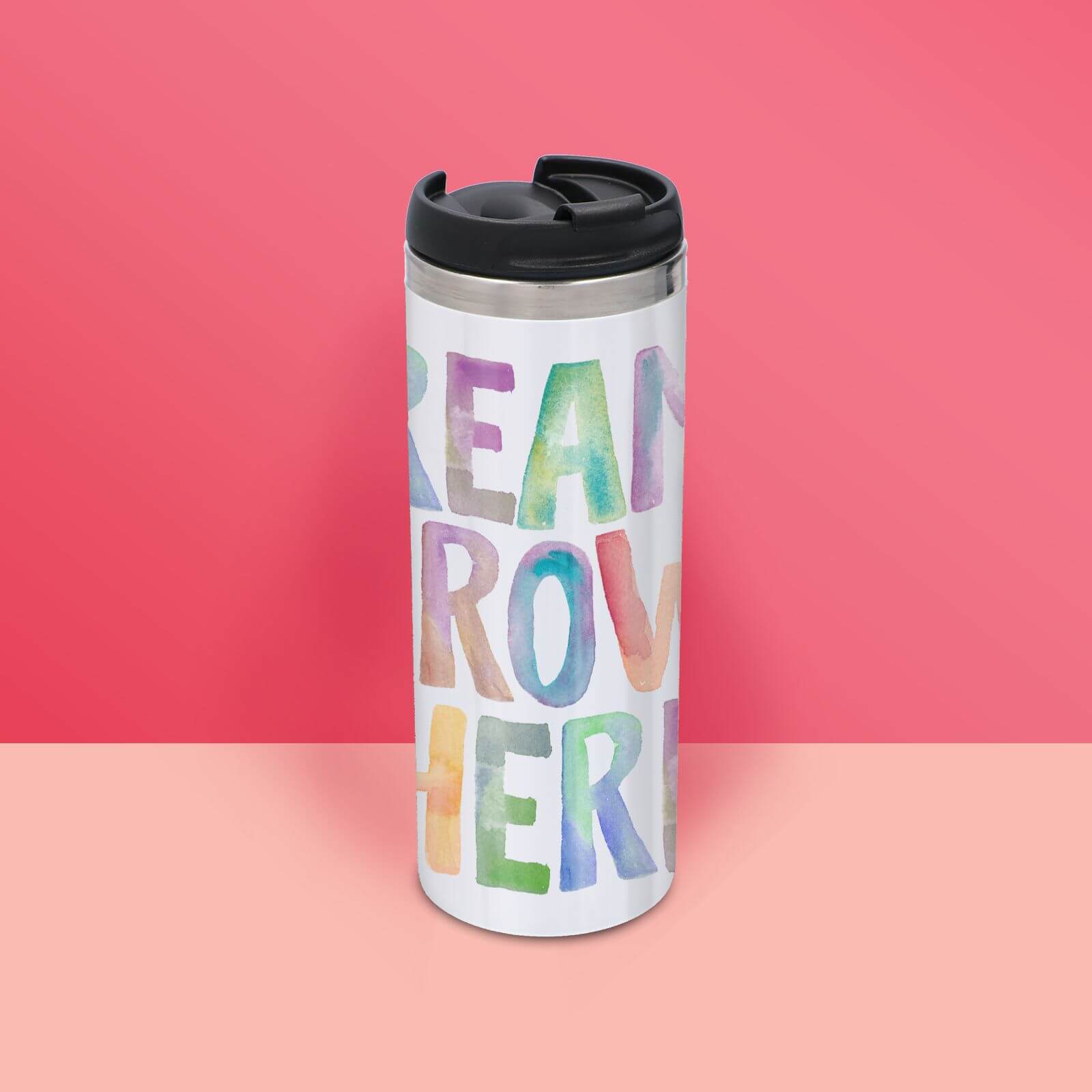 The Motivated Type Dreams Grow Here Thermo Travel Mug