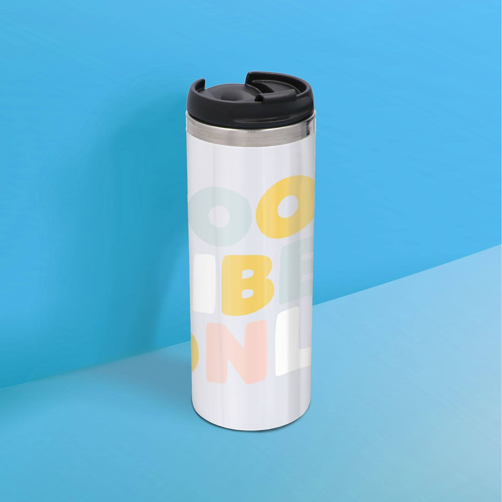 The Motivated Type Good Vibes Only Wavey Thermo Travel Mug