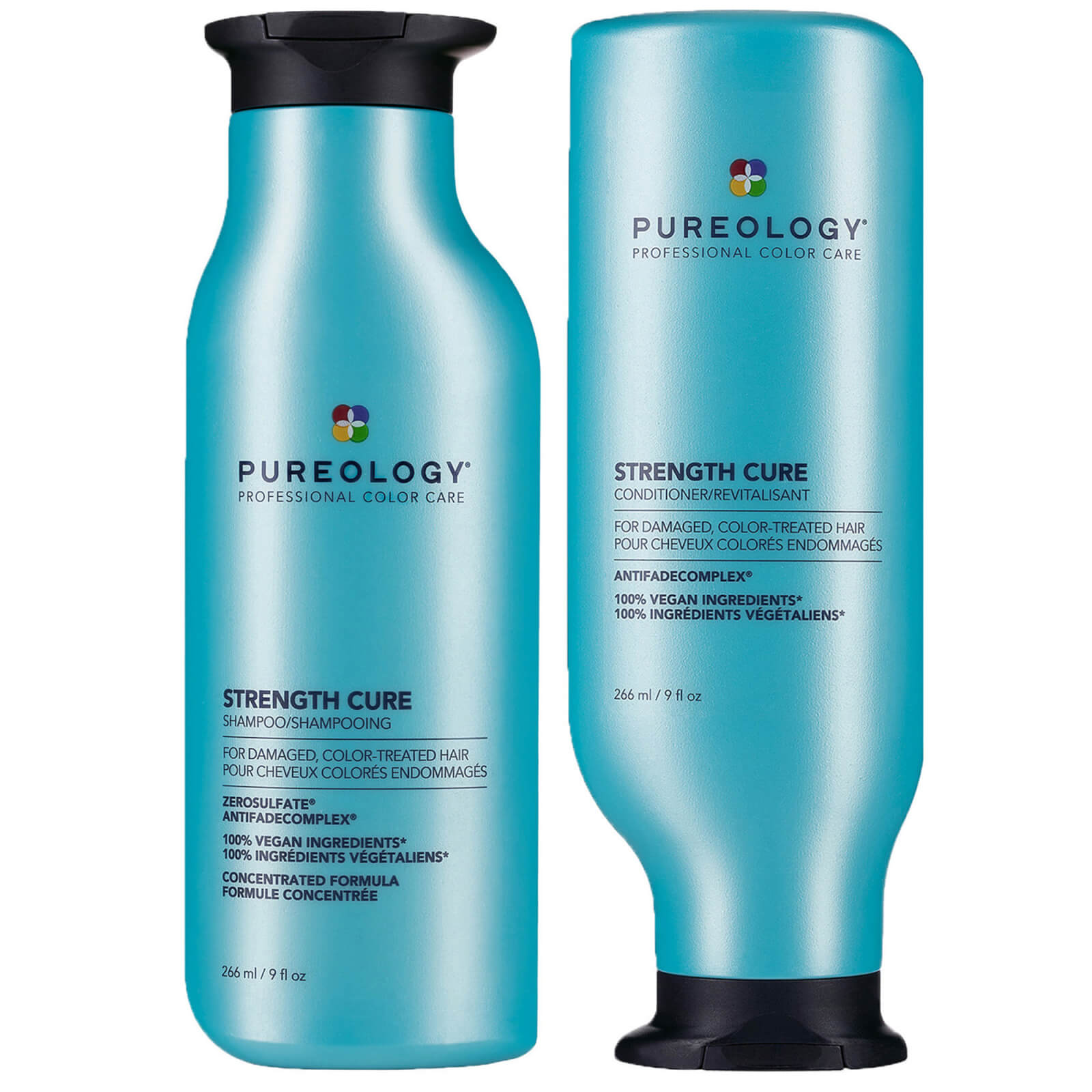 Pureology Strength Cure Shampoo and Conditioner Bundle for Damaged Hair, Sulphate Free for a Gentle 