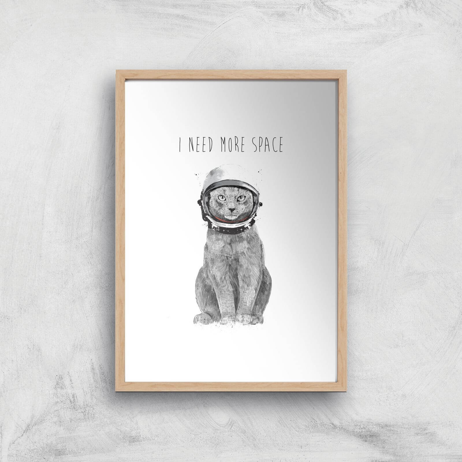 I Need More Space Giclee Art Print - A4 - Wooden Frame