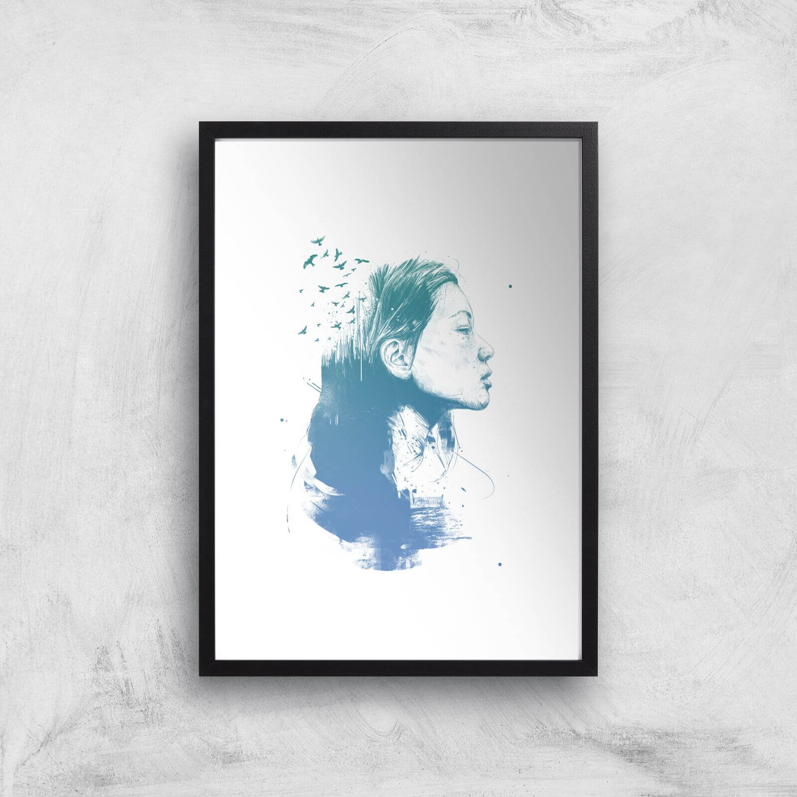 Open Your Mind To Blue Dreams Giclee Art Print - A2 - Black Frame