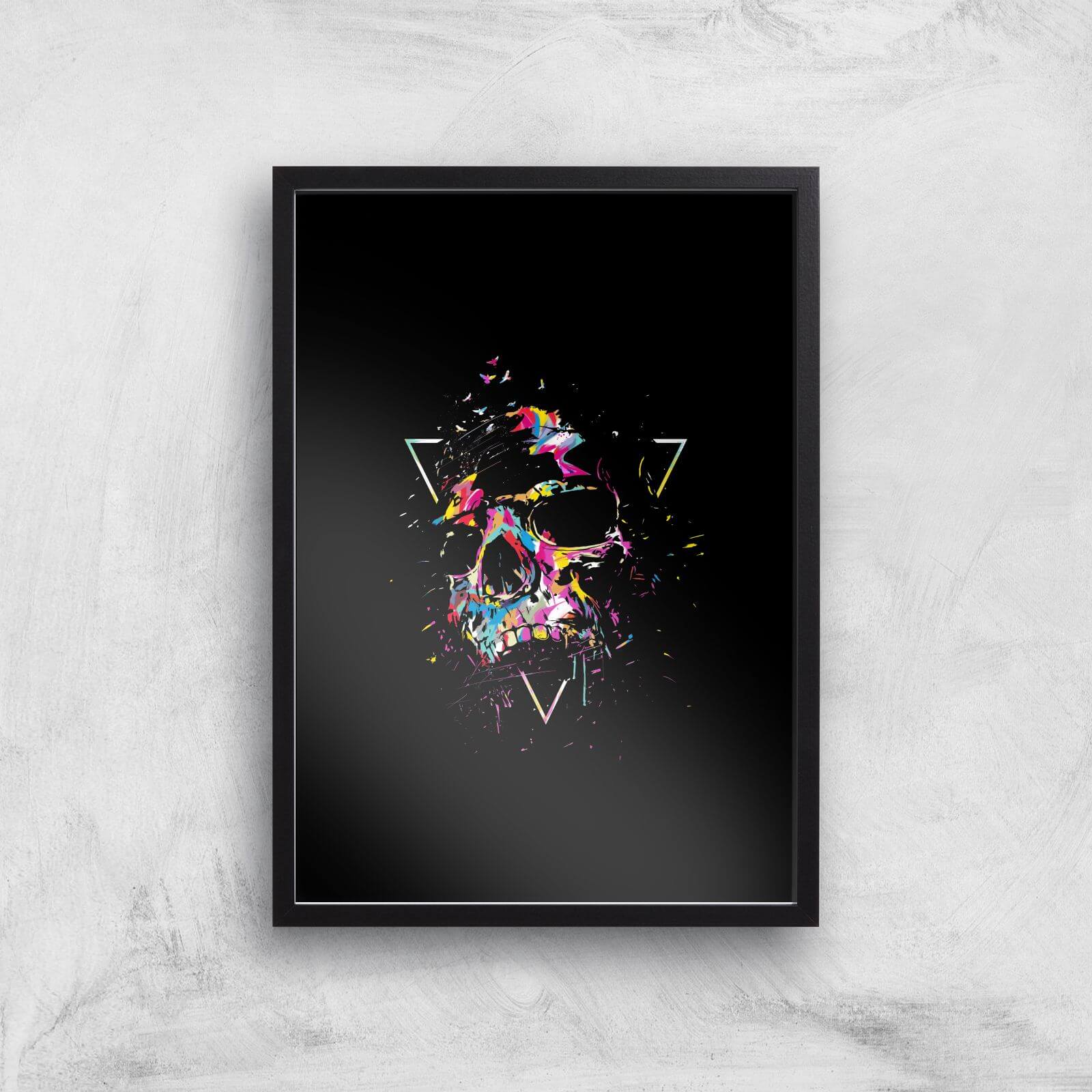 Shattered Skull Giclee Art Print - A3 - White Frame