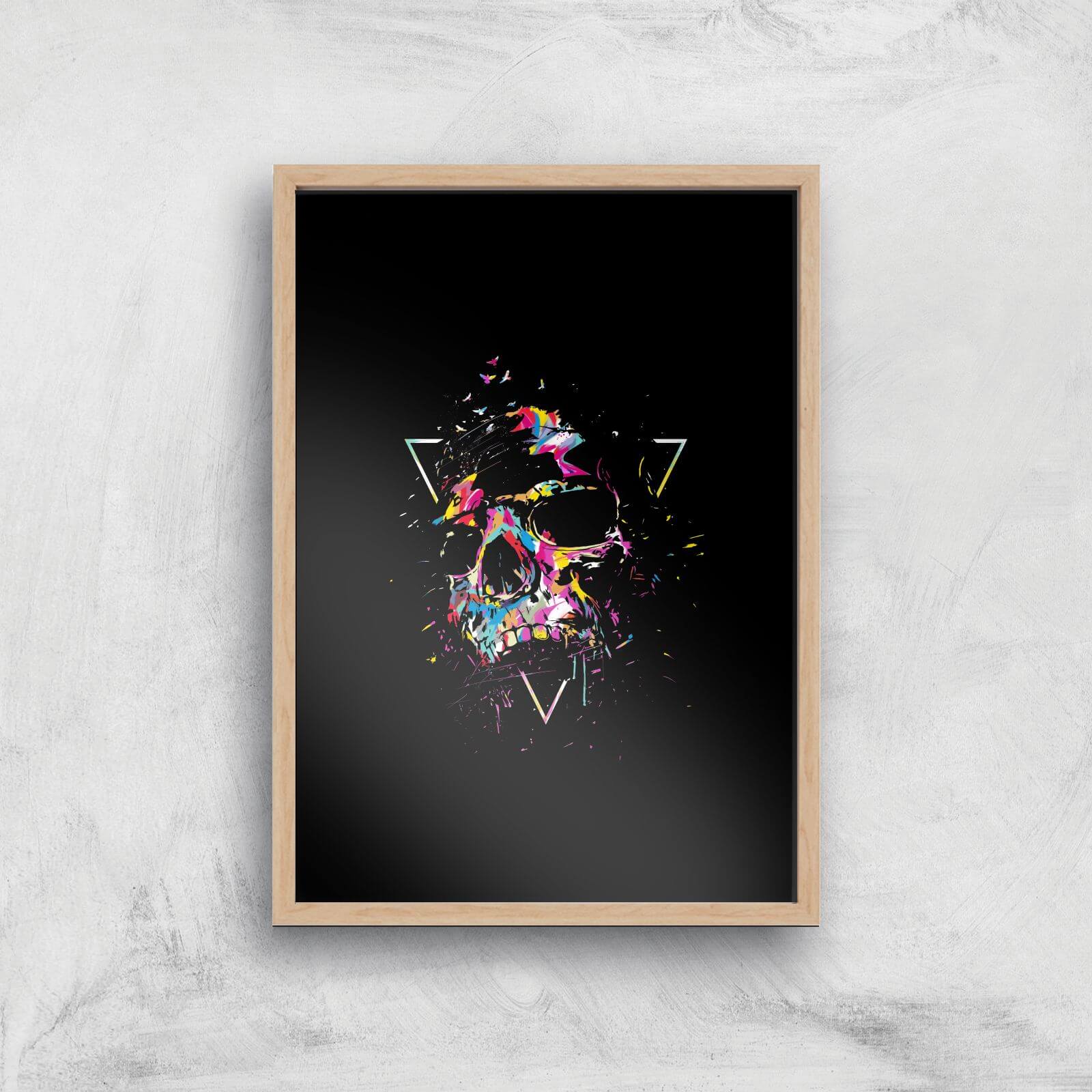 Shattered Skull Giclee Art Print - A2 - Wooden Frame