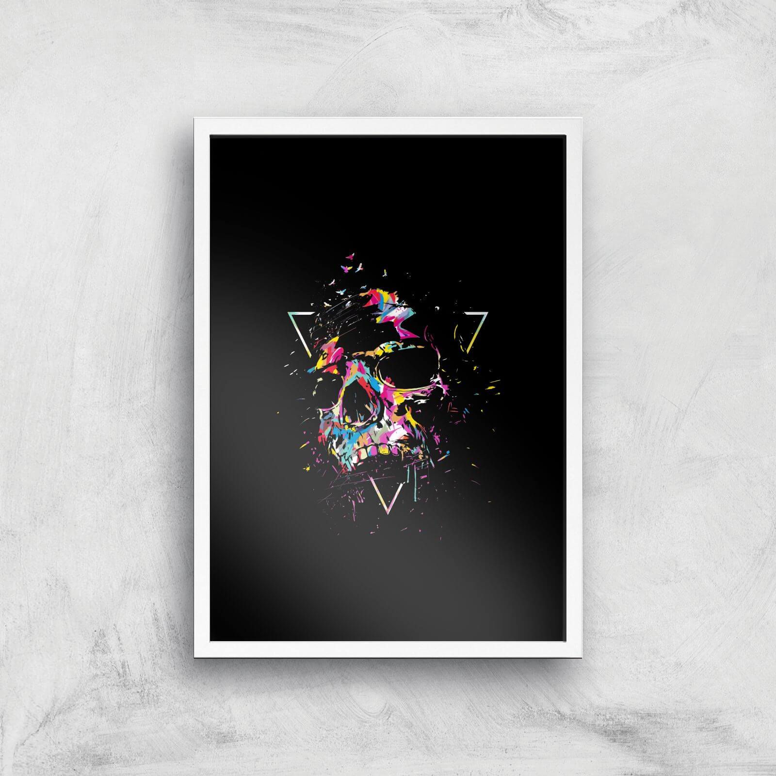 Shattered Skull Giclee Art Print - A2 - White Frame
