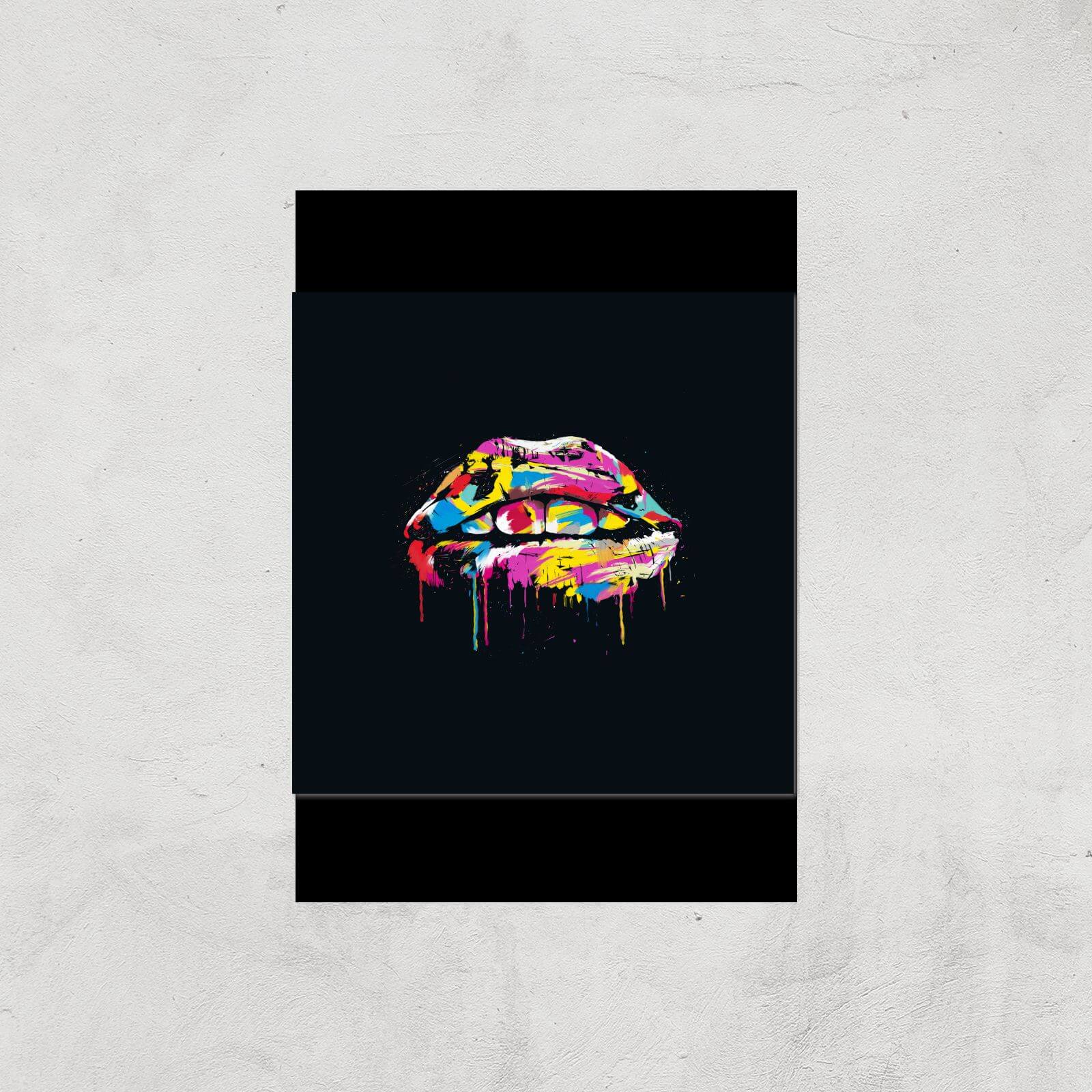 Colour Lips At Night Giclee Art Print - A3 - Print Only