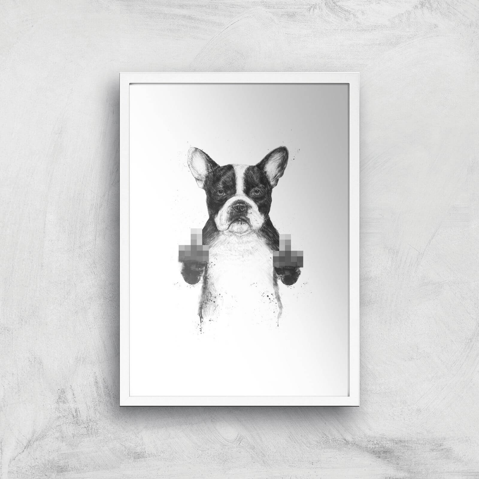 Censored Dog Giclee Art Print - A3 - White Frame