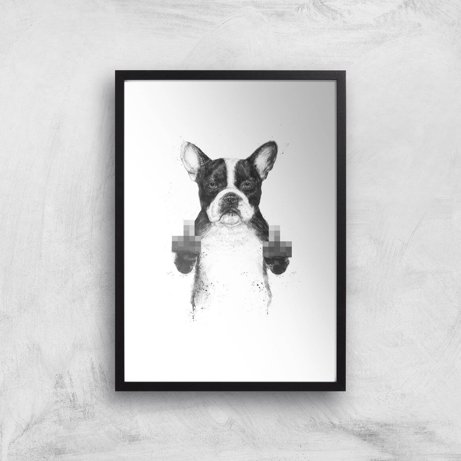 Censored Dog Giclee Art Print - A3 - Black Frame