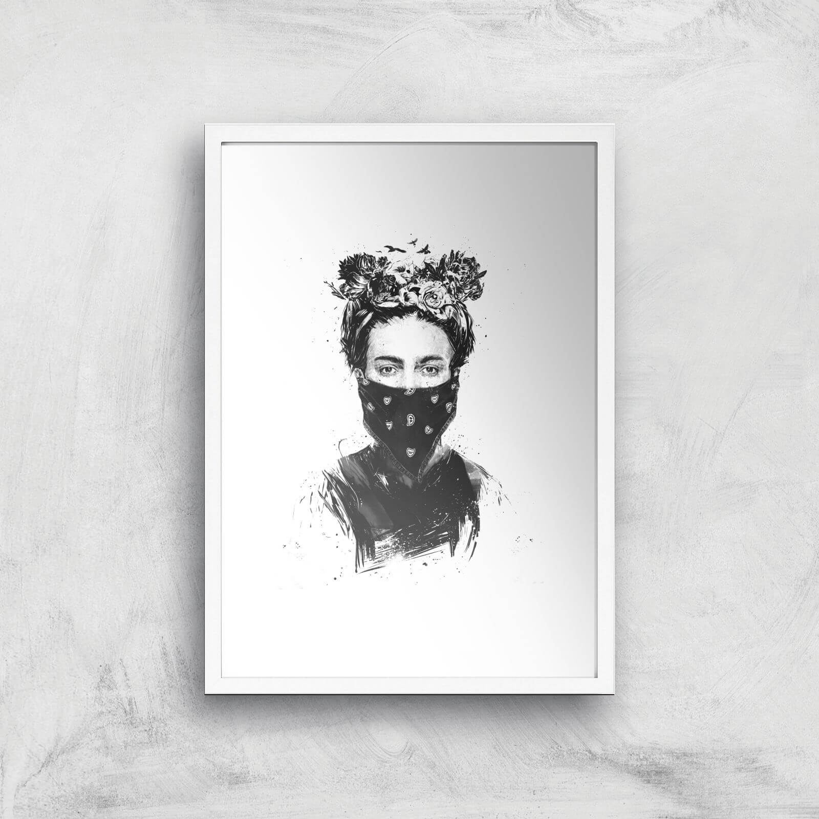 Rebel Girl Giclee Art Print - A3 - White Frame