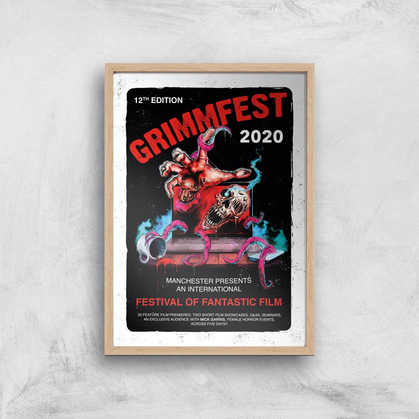 

Grimmfest 2020 Tour Giclee Art Print - A4 - Wooden Frame