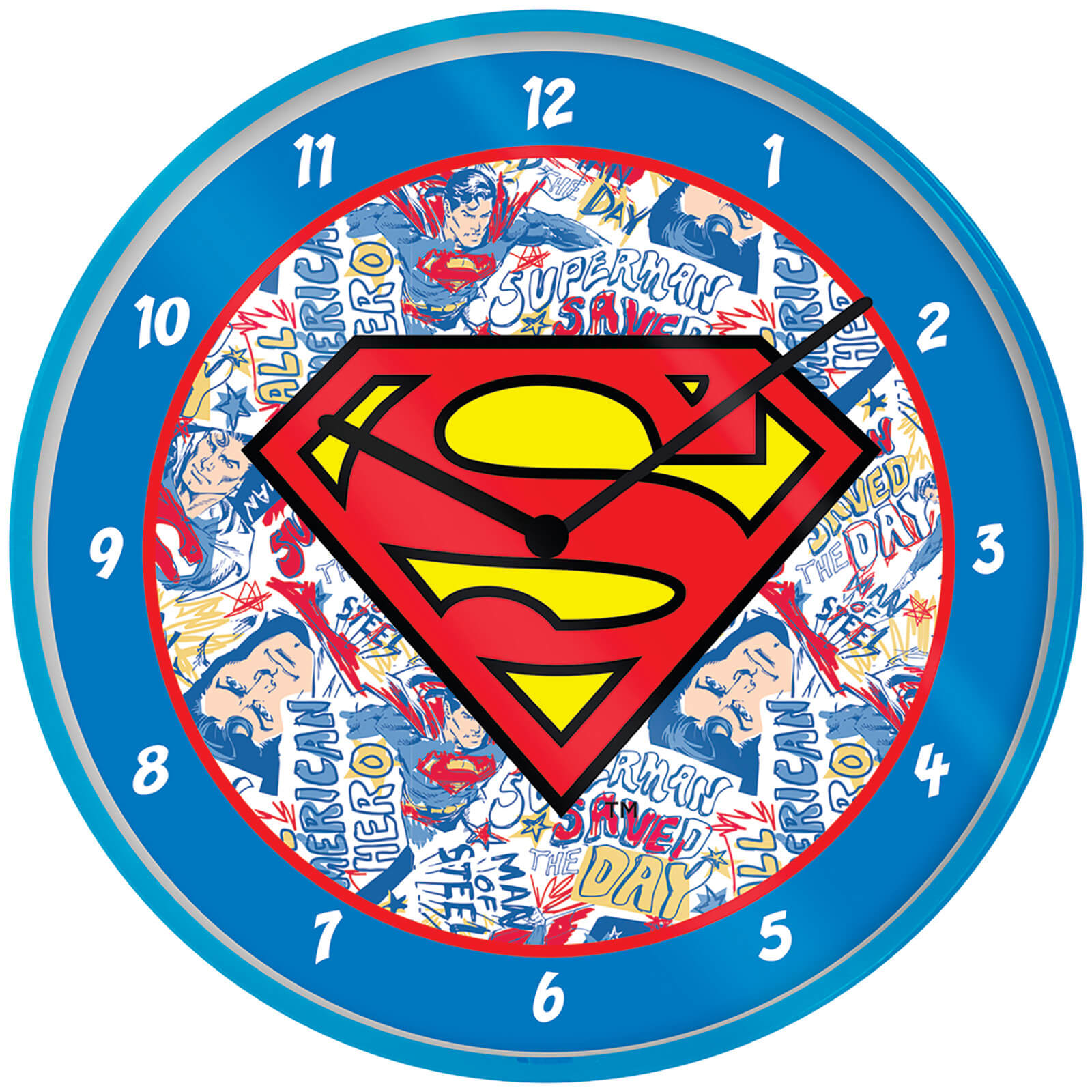 Image of Superman Logo Clock 10 Inch